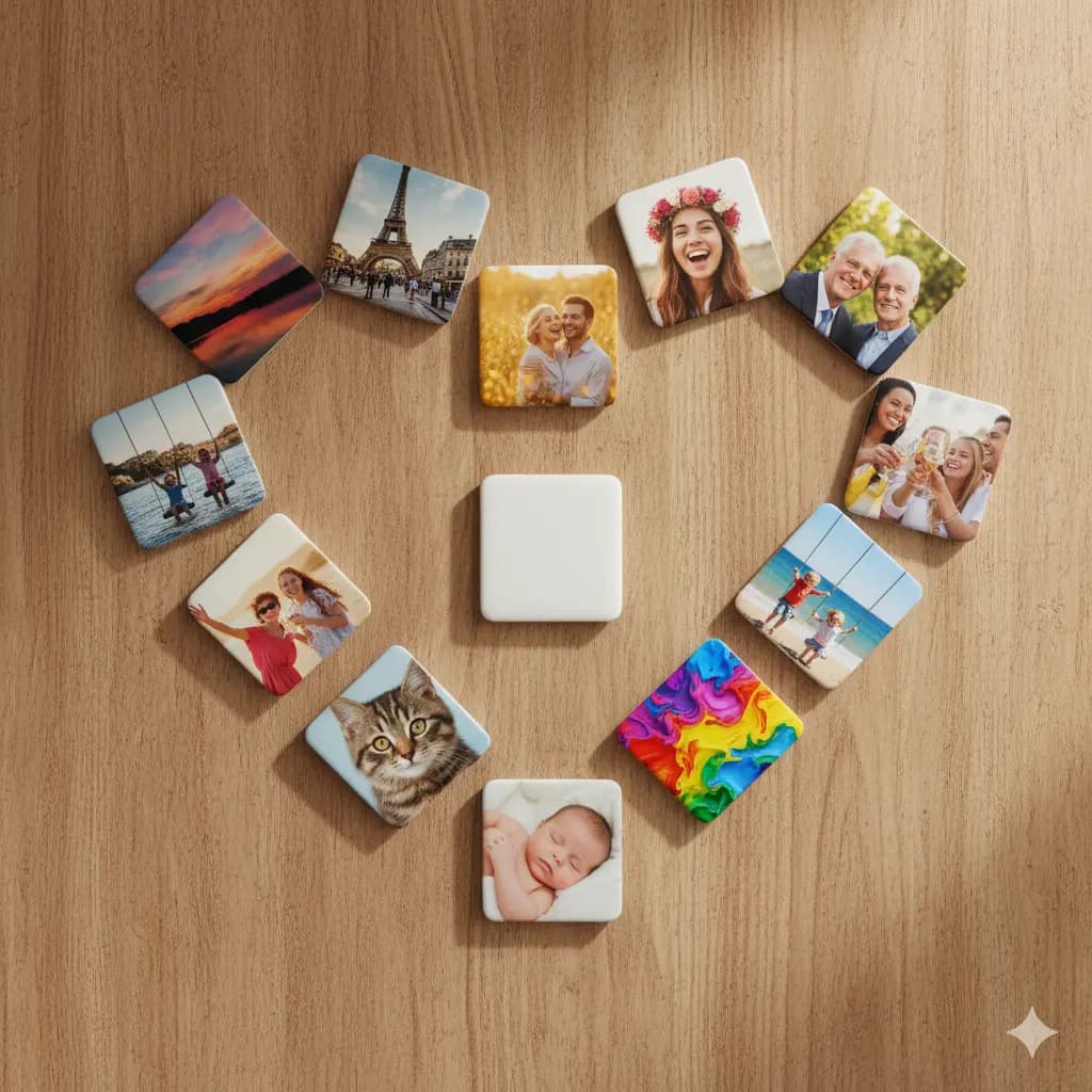 Set de 6 imanes personalizados 2.5x2.5 pulgadas